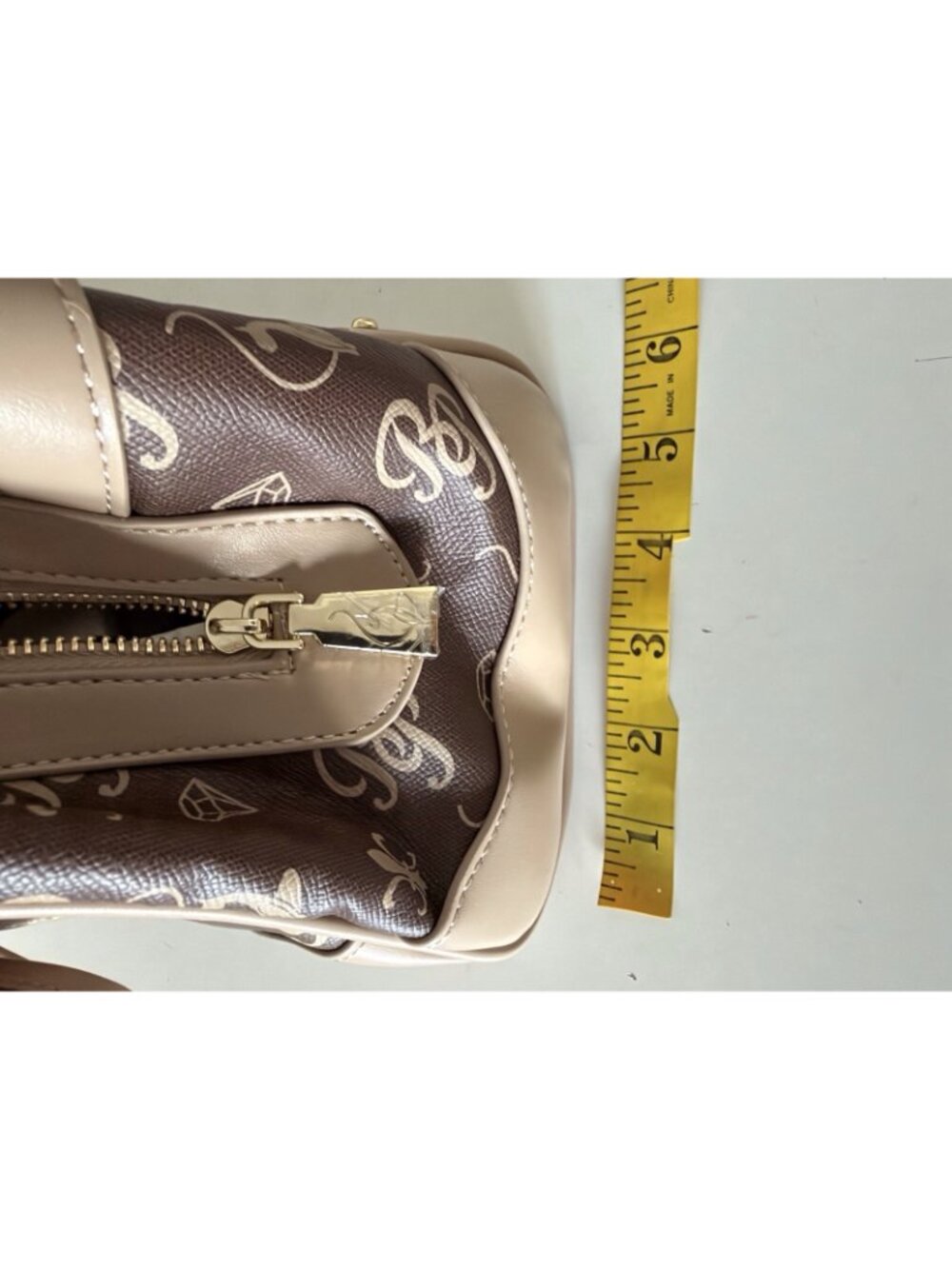 Baby Phat Croc Embossed Studded Cat Satchel Bowler Bag Brown Gold Y2K Viral NEW - Picture 5 of 13
